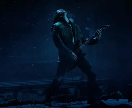 Eddie Munson playing Metallica's Master of Puppets in Stranger Things Season 4