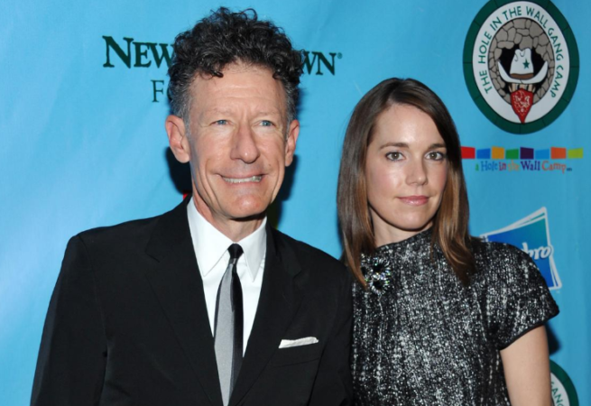 Lyle Lovett with his wife April Kimble