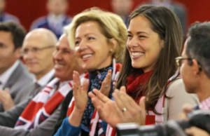 Bastian Schweinsteiger's mother Monika Schweinsteiger attending his game with his wife