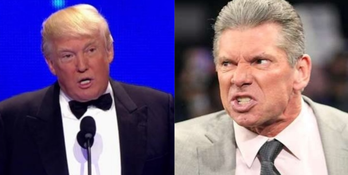 Former WWE CEO Vince McMahon with former US President Donald Trump