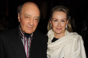 Heini Wathen-Fayed and Mohamed Al Fayed  Where Is Dodi Fayed Father Now? Heini Wathen Fayed with Mohamed Al Fayed 300x199