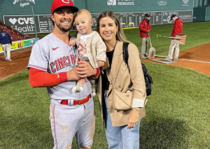 American baseball pro Kyle Farmer with his family