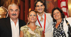 Diana Federer with her brother and parents