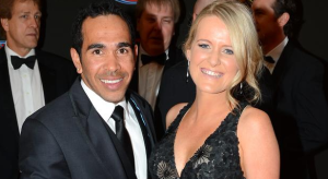 Eddie Betts with his wife, Anna Scullie.