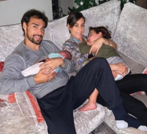 Fabio Fognini with his wife and kid