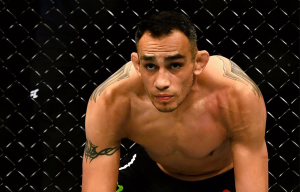 Professional UFC player Tony Ferguson after his workout