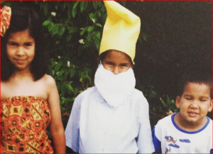 Childhood photo of Nathaniel Curtis with his brother and cousin