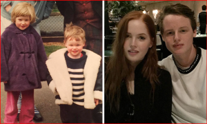 Ellie Bamber with her younger brother Lucas Bamber.