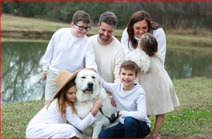 Jessica Smith with her husband and children