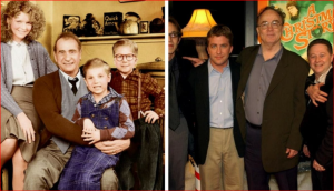 Peter Billingsley poses with his A Christmas Story movie co-stars